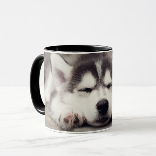 Taza Dulce cachorro siberiano espantado (Anverso izquierdo)