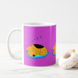 Taza dulce del perro de perrito que ronca