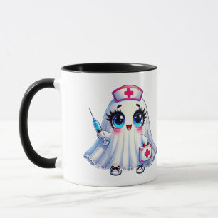 Taza Dulce fantasma personalizado Enfermera Halloween