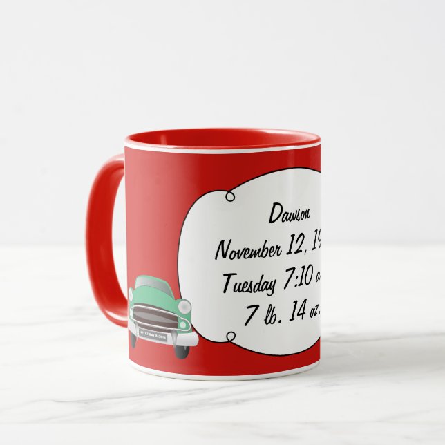Taza Dulce Green Retro Car Baby Gifts (Anverso izquierdo)