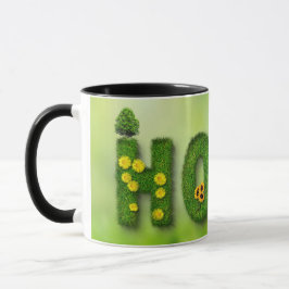 Taza Dulce Hogar Green Grass Flower Flower Flower Snow