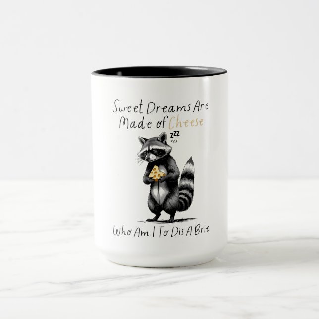 Taza Dulce Mapache Brie Castigo Dulce Queso Comida Dich (Centro)