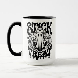 Taza Dulce o Palito Enfermera Fantasma Divertido Hallow