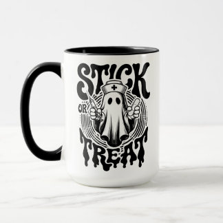 Taza Dulce o Palito Enfermera Fantasma Divertido Hallow