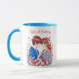 Taza Dulce Pareja de Anime Acostados Personalizado