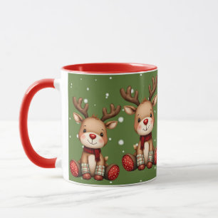 Taza Dulce Pareja de Reno en Nevada Navideña
