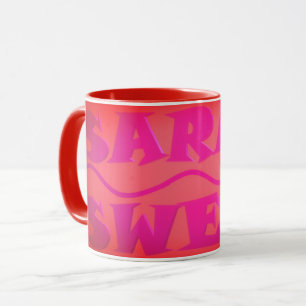 Taza Dulce Sarah colores cálidos rosa y naranja quemado