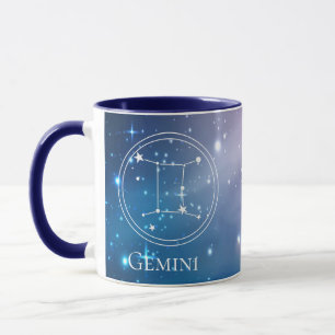 Taza Dulce signo zodiacal GEMINIS Monograma de nombre a