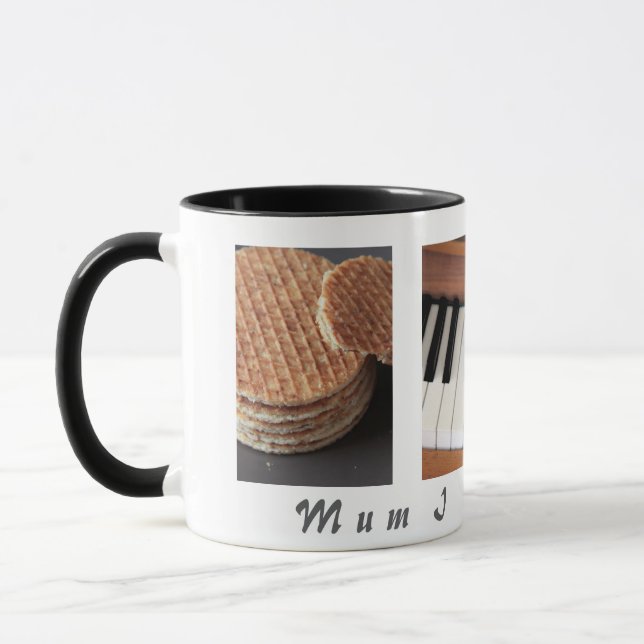 Taza Dulce Stroopwafel Piano Mug — Regalo para Mamá (Izquierda)
