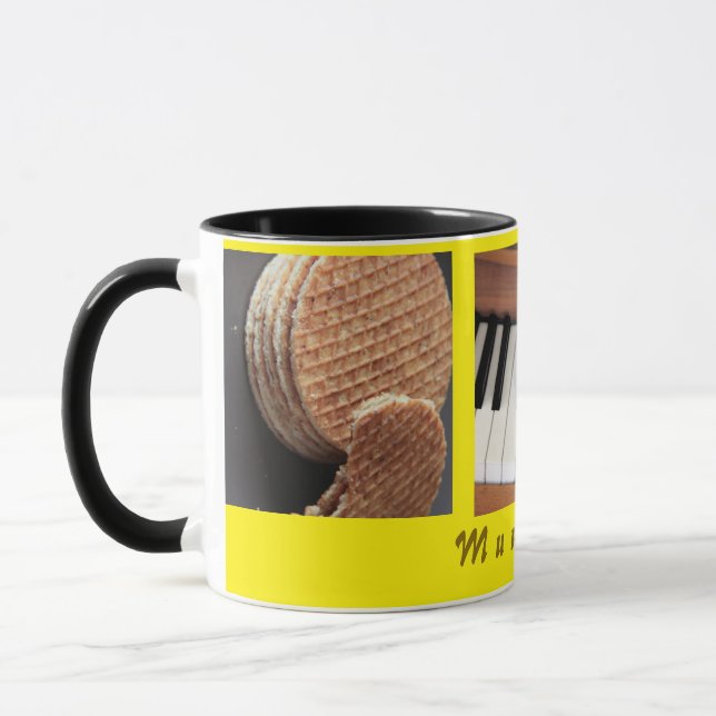 Taza Dulce Stroopwafel Piano Mug — Regalo para Mamá (Izquierda)