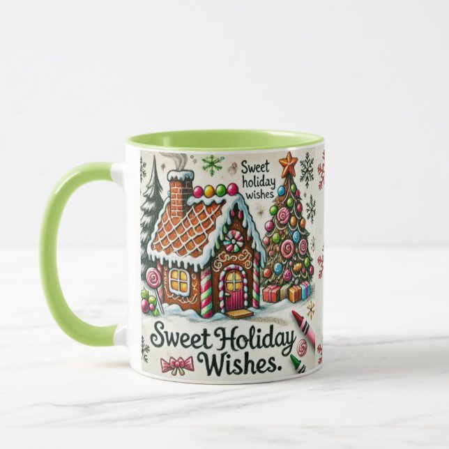Taza Dulce vacaciones quiere una casa de dulce y nieve (Izquierda)