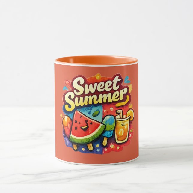 Taza Dulce Verano – Gráfico de Sol Cute  (Centro)