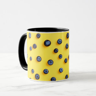 Taza Dulce y Lindo Patrón de Cartoon de Arándanos para 