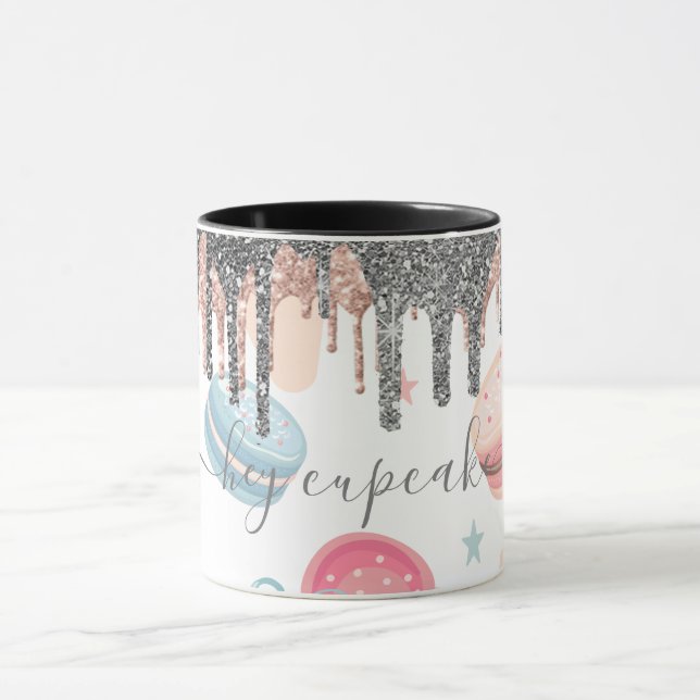Taza Dulces Caramelos con Brillo de Plata Moderno (Centro)