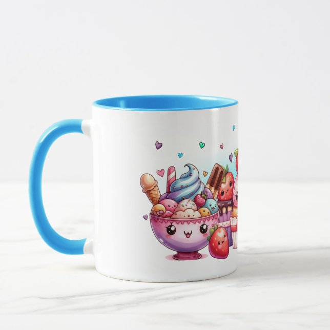Taza Dulces de fresa de Kawaii y amigos del helado (Izquierda)