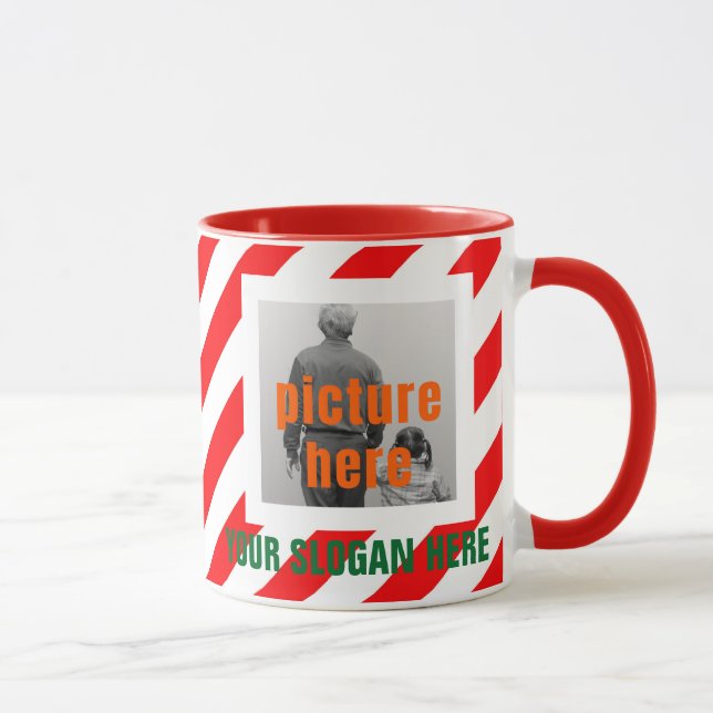 TAZA DULCES DE NAVIDAD PERSONALIZADOS ROJO BLANCO (Derecha)