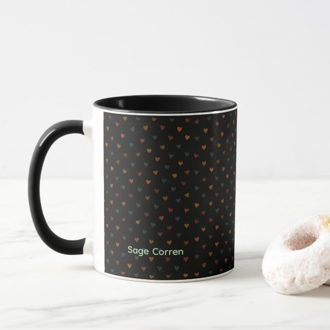 Taza Dull Heart Pattern (Con donut)