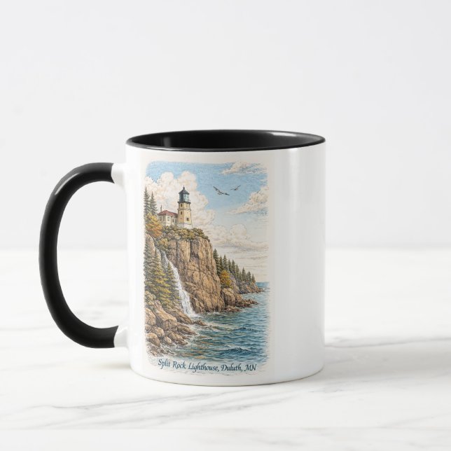 Taza Duluth, MN, Split Rock Lighthouse Souvenir Mug (Izquierda)