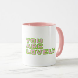 Taza Duo coloured typography-You are lovely mantra
