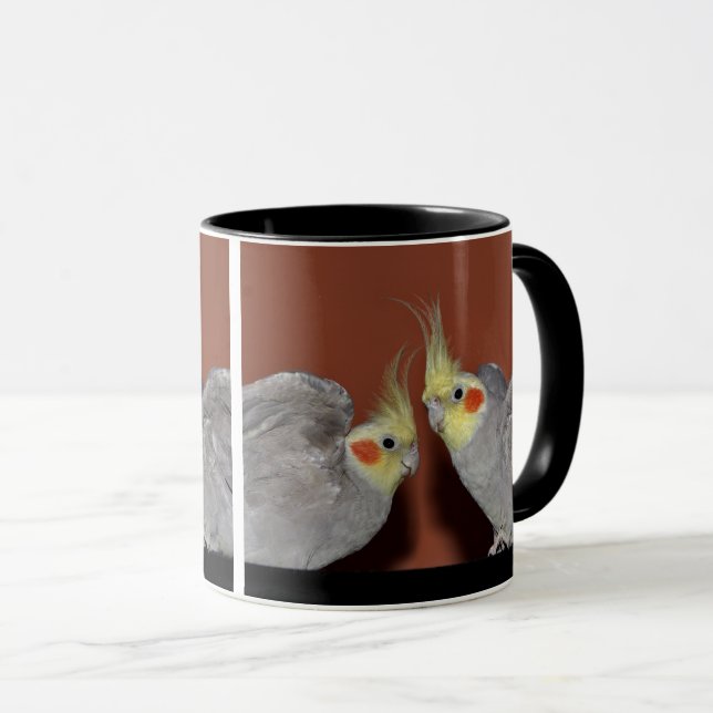 Taza Dúo de Cacatúa Ninfas (Anverso derecho)