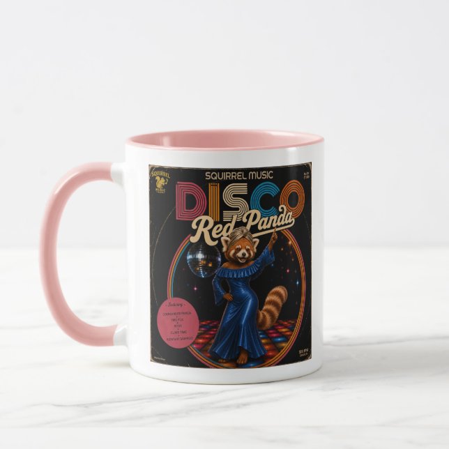 Taza Dúo de Panda Rojo Disco (Izquierda)