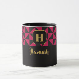 Taza Duo Geo Black & Pink Custom Names