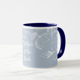 Taza Dusty Blue White Magnolias Boda