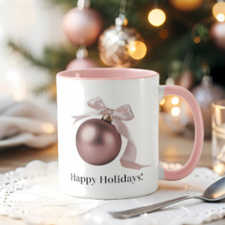 TAZA DUSTY ROSE ORNAMENT MUG FOR CHIC HOLIDAYS
