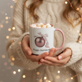TAZA DUSTY ROSE ORNAMENT MUG FOR CHIC HOLIDAYS