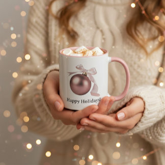 TAZA DUSTY ROSE ORNAMENT MUG FOR CHIC HOLIDAYS