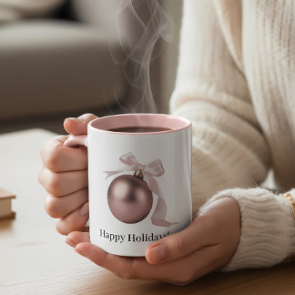 TAZA DUSTY ROSE ORNAMENT MUG FOR CHIC HOLIDAYS