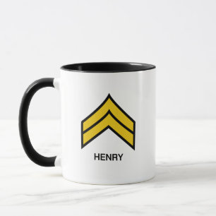 Taza E-4 Rango Corporal del Ejército de los Estados Uni