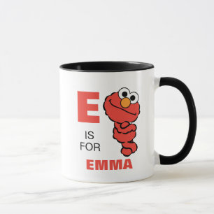Taza E es para Elmo Añadir su nombre