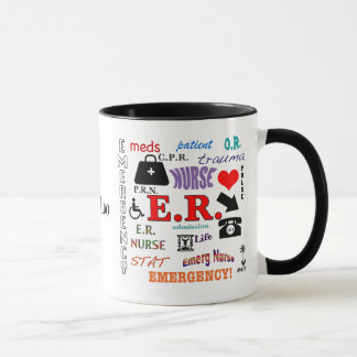 Taza E.R. Nube Enfermera-Colorida de la palabra