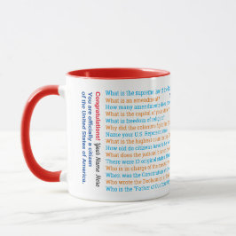 Taza E.U.A.: Preguntas de prueba de ciudadanía