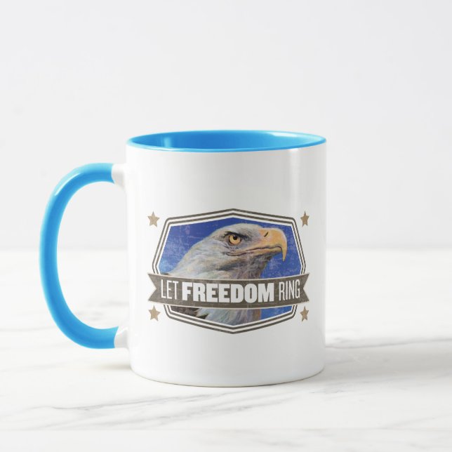 Taza Eagle-Deje el anillo de la libertad (Izquierda)