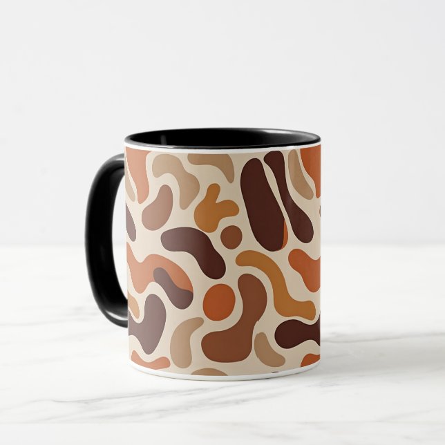 Taza Earthy Abstract Coffee Mug – Organic Shapes  (Anverso izquierdo)