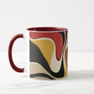 Taza Earthy Abstract Swirl Art