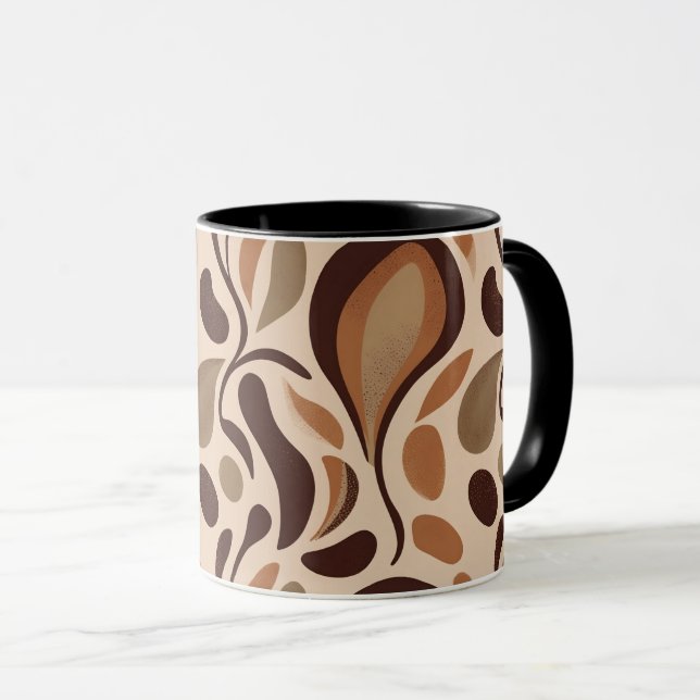 Taza Earthy Fluid Shapes Mug – Minimal Abstract Style (Anverso derecho)