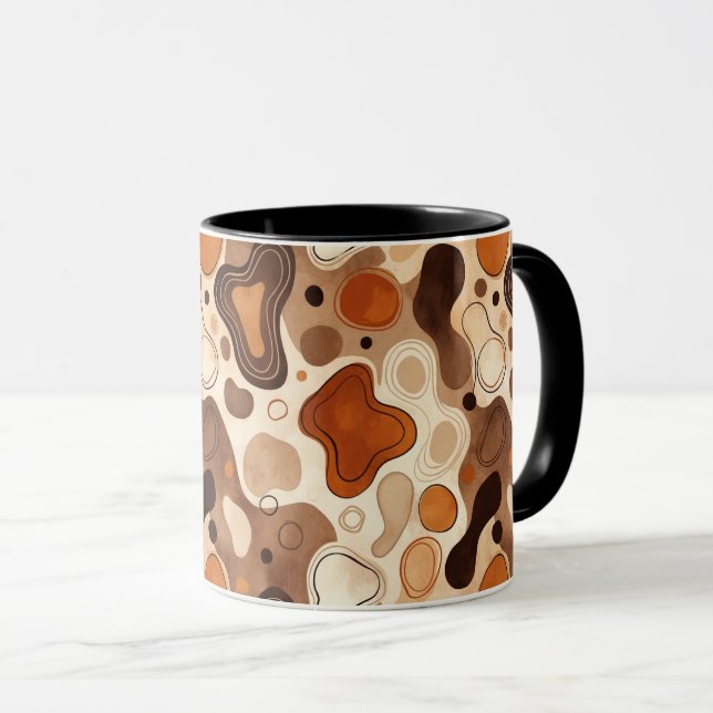 Taza Earthy Fluid Shapes Mug – Minimal Abstract Style (Anverso derecho)