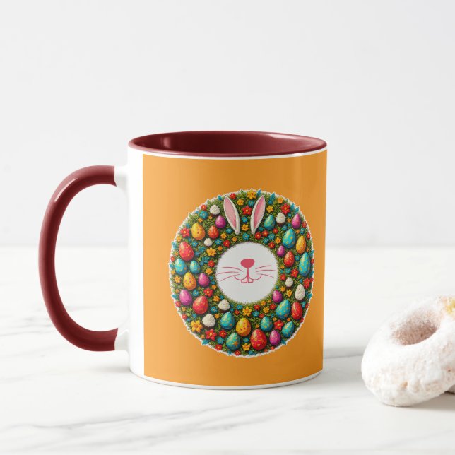 Taza Easter Bunny Wreath – Cute Style caneca (Con donut)