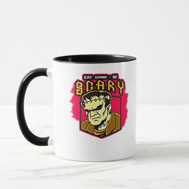 Taza Eat Drink And Be Scary Frankenstein Halloween Crea (Izquierda)