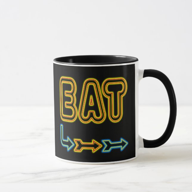 Taza Eat Retro Neon Rótulo Art Coffee Mug (Derecha)