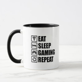 Taza Eat Sleep Gaming Repeat - Cadeau Parfait pour Game
