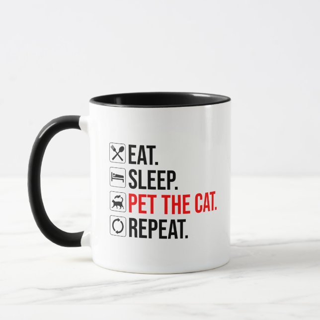 Taza Eat. Sleep. Pet The Cat. Repeat (Izquierda)