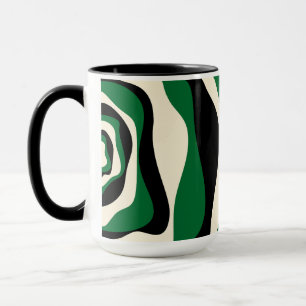 Taza Ebb y Flow 4 en verde, crema y negro