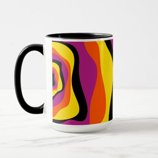 Taza Ebb y Flow 4 - Negro, Rosa, Naranja y Amarillo (Izquierda)