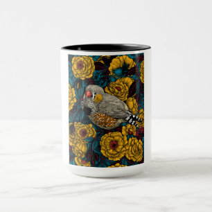Taza Eca de cebra y arbusto rosa