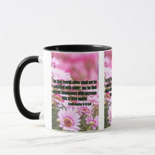 Taza Ecclesiastes 5:10 KJV Biblia Verse Pic Mug De Dos 