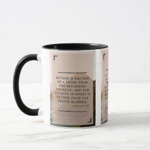 Taza Ecclesiastes 7:8 KJV Biblia Verse Pic Dos Tones